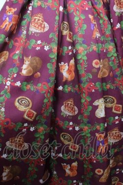 画像4: axes femme kawaii / 森のケーキ屋さん柄ワンピース M ワイン Y-25-11-30-191-AX-OP-SZ-ZY