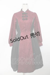 axes femme kawaii / シノワズリワンピース M ワイン Y-25-11-30-192-AX-OP-SZ-ZY