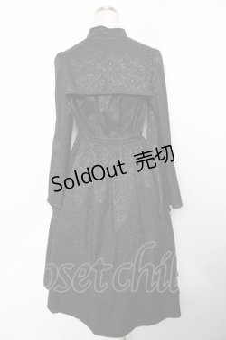 画像2: axes femme POETIQUE / チャイナスリット袖ロングワンピース M 黒 Y-25-11-30-193-AX-OP-SZ-ZS