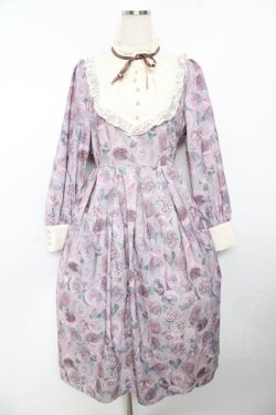 画像1: axes femme / ラヴィアンローズ柄ワンピース F ピンク Y-25-11-30-197-AX-OP-SZ-ZY