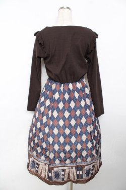 画像2: axes femme / ドッキングワンピース  ブラウン×紺 Y-25-11-30-198-AX-OP-SZ-ZY