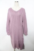 axes femme / スリットロングニットワンピ  ラベンダー Y-25-11-30-200-AX-OP-SZ-ZY