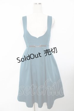 画像1: F i.n.t / チェーンビット使いディープVネックジャンパースカート  グリーン Y-25-11-30-201-CA-OP-SZ-ZY