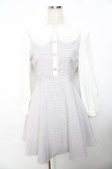 evelyn / 襟フリルワンピース S グレー Y-25-11-30-202-LO-OP-SZ-ZY