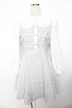 画像1: evelyn / 襟フリルワンピース S グレー Y-25-11-30-202-LO-OP-SZ-ZY