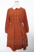 F i.n.t / 小紋柄ダブル釦ワンピース F ダークオレンジ Y-25-11-30-203-CA-OP-SZ-ZY