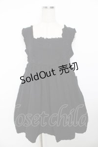 CHOKER BUNNY / ロゴ刺繍ジャンパースカート XL 黒 Y-25-11-30-204-LO-OP-SZ-ZY