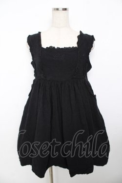 画像1: CHOKER BUNNY / ロゴ刺繍ジャンパースカート XL 黒 Y-25-11-30-204-LO-OP-SZ-ZY