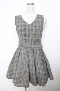evelyn / チェックベルトワンピース M ブラウン Y-25-11-30-206-LO-OP-SZ-ZY
