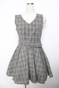 evelyn / チェックベルトワンピース M ブラウン Y-25-11-30-206-LO-OP-SZ-ZY