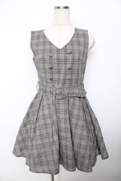 画像1: evelyn / チェックベルトワンピース M ブラウン Y-25-11-30-206-LO-OP-SZ-ZY