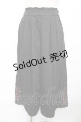 axes femme / ローズ刺繍入りガウチョパンツ M 黒 Y-25-11-30-215-AX-PA-SZ-ZY