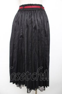 画像2: axes femme / 彼岸花柄プリーツスカート F 黒 Y-25-11-30-216-AX-SK-SZ-ZY