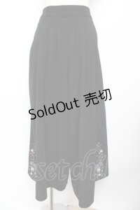 axes femme / クロスステッチ刺繍パンツ F 黒 Y-25-11-30-217-AX-PA-SZ-ZI