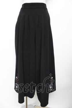 画像1: axes femme / クロスステッチ刺繍パンツ F 黒 Y-25-11-30-217-AX-PA-SZ-ZY