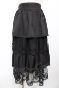axes femme POETIQUE / レース使いティアードスカート M 黒 Y-25-11-30-218-AX-SK-SZ-ZY
