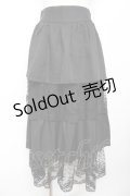 axes femme POETIQUE / レース使いティアードスカート M 黒 Y-25-11-30-218-AX-SK-SZ-ZI