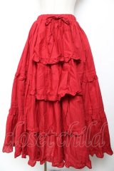 Chalmiere / クラシックコットンスカート M 赤 Y-25-11-30-219-LO-SK-SZ-ZY