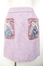 画像1: axes femme Kawaii / 刺繍ポケットスカート M ラベンダーY-25-11-30-224-AX-SK-SZ-ZH (1)