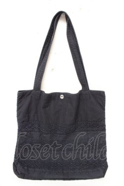 画像2: powder / コットンレースミニトートバッグ  紺 Y-25-11-30-027-LO-BG-SZ-ZY