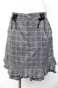 axes femme kawaii / 裾フリルチェック柄スカート M 黒 Y-25-11-30-231-AX-SK-SZ-ZY