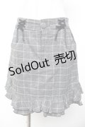 axes femme Kawaii / 裾フリルチェック柄スカート M 黒 Y-25-11-30-231-AX-SK-SZ-ZS