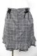 画像1: axes femme kawaii / 裾フリルチェック柄スカート M 黒 Y-25-11-30-231-AX-SK-SZ-ZY (1)