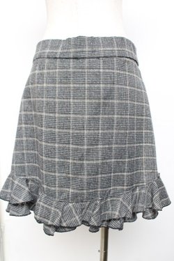 画像2: axes femme kawaii / 裾フリルチェック柄スカート M 黒 Y-25-11-30-231-AX-SK-SZ-ZY