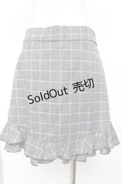 画像2: axes femme Kawaii / 裾フリルチェック柄スカート M 黒 Y-25-11-30-231-AX-SK-SZ-ZS