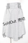 axes femme kawaii / 編み上げチェック柄ミディスカート M グレー Y-25-11-30-232-AX-SK-SZ-ZY