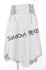 axes femme kawaii / 編み上げチェック柄ミディスカート M グレー Y-25-11-30-232-AX-SK-SZ-ZY
