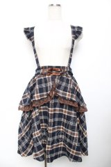 axes femme kawaii / ペプラム付きスカート M 紺え Y-25-11-30-233-AX-SK-SZ-ZI