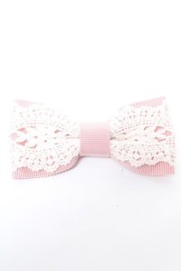 Melody BasKet / レースリボンヘアクリップ  ピンク Y-25-11-30-004-LO-AC-SZ-ZY