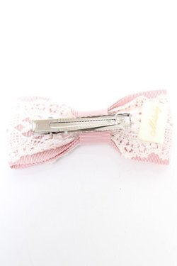 画像2: Melody BasKet / レースリボンヘアクリップ  ピンク Y-25-11-30-004-LO-AC-SZ-ZY