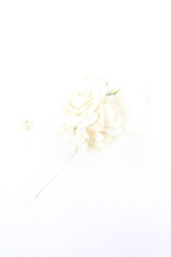 画像1: Innocent World / ミニチュアローズリボンクリップ  アイボリー Y-25-11-30-005-IW-ZA-SZ-ZY