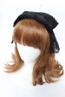 画像1: Chalmiere / リボンカチューシャ  黒 Y-25-11-30-038-LO-AC-SZ-ZY