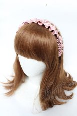 画像1: m petit by misako / ギャザーリボンカチューシャ  中桃 Y-25-11-30-039-LO-AC-SZ-ZT445-F002 (1)