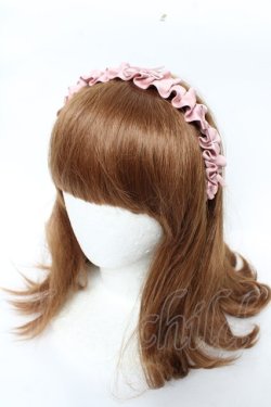 画像1: m petit by misako / ギャザーリボンカチューシャ  中桃 Y-25-11-30-039-LO-AC-SZ-ZY