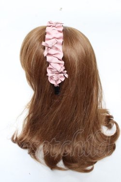 画像2: m petit by misako / ギャザーリボンカチューシャ  中桃 Y-25-11-30-039-LO-AC-SZ-ZY