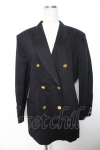 PINK HOUSE / Wボタントレンチジャケット  黒 Y-25-12-01-047-LO-CO-SZ-ZY