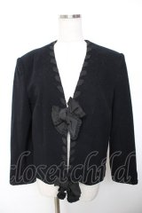 INGEBORG / リボン通しウールジャケット F 紺 Y-25-12-01-056-LO-JA-SZ-ZY