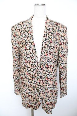 画像1: INGEBORG / 花柄テーラードジャケット F 黒 Y-25-12-01-064-LO-JA-SZ-ZY