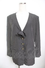 INGEBORG / リボン付きドットジャケット F 黒 Y-25-12-01-066-LO-JA-SZ-ZY