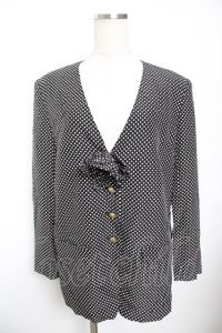 INGEBORG / リボン付きドットジャケット F 黒 Y-25-12-01-066-LO-JA-SZ-ZY