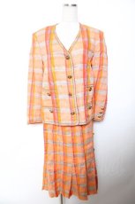 画像1: INGEBORG / マドラスチェック柄セットアップ F オレンジ Y-25-12-01-069-LO-JA-SZ-ZT615 (1)