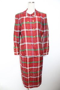 INGEBORG / チャック柄セットアップ F 赤 Y-25-12-01-070-LO-JA-SZ-ZY