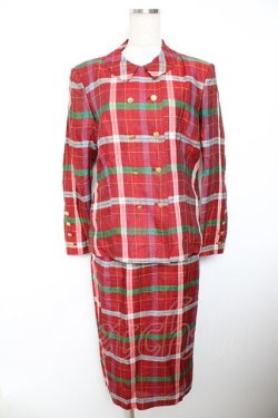 画像1: INGEBORG / チャック柄セットアップ F 赤 Y-25-12-01-070-LO-JA-SZ-ZY