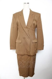 INGEBORG / ジャケット&スカート セットアップ  カーキブラウン Y-25-12-01-072-LO-JA-SZ-ZY