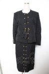 画像1: INGEBORG / ダブルボールボタンジャケット&スカートセットアップ  黒 Y-25-12-01-075-LO-SK-SZ-ZT572 (1)
