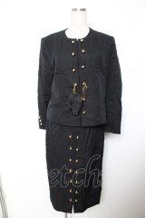 INGEBORG / ダブルボールボタンジャケット&スカートセットアップ  黒 Y-25-12-01-075-LO-SK-SZ-ZY